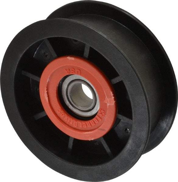 Fenner Drives - 1/2 Inside x 3-1/2" Outside Diam, 1" Wide Pulley Slot, Glass Reinforced Nylon Idler Pulley - For Use with Flat Belts, 13/16" Wide - Americas Industrial Supply