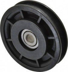 Fenner Drives - 3/8 Inside x 3.05" Outside Diam, 0.4" Wide Pulley Slot, Glass Reinforced Nylon Idler Pulley - 3/8" Belt Size Diam, For Use with Round Belts - Americas Industrial Supply