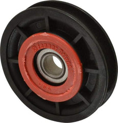 Fenner Drives - 1/2 Inside x 3.05" Outside Diam, 0.4" Wide Pulley Slot, Glass Reinforced Nylon Idler Pulley - 3/8" Belt Size Diam, For Use with Round Belts - Americas Industrial Supply