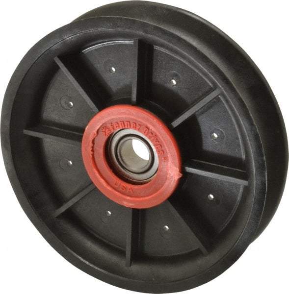 Fenner Drives - 1/2 Inside x 4.82" Outside Diam, 0.73" Wide Pulley Slot, Glass Reinforced Nylon Idler Pulley - 11/16" Belt Size Diam, For Use with Round Belts - Americas Industrial Supply
