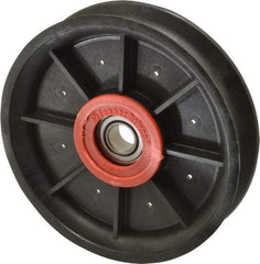 Fenner Drives - 1/2 Inside x 4.82" Outside Diam, 0.73" Wide Pulley Slot, Glass Reinforced Nylon Idler Pulley - 11/16" Belt Size Diam, For Use with Round Belts - Americas Industrial Supply