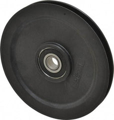 Fenner Drives - 1/2 Inside x 5-1/2" Outside Diam, 0.38" Wide Pulley Slot, Glass Reinforced Nylon Idler Pulley - 3/8" Belt Size Diam, For Use with Round Belts - Americas Industrial Supply