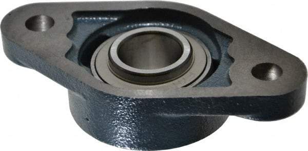 Value Collection - 130mm OAL2-Bolt Flange Bearing - 3100 Lb Dyn Cap, Cast Iron - Americas Industrial Supply