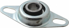 Value Collection - 5/8" ID, 1.126" OAL x 4" OAH 2-Bolt Flange - 1,060 Lb Static Cap, 2,110 Lb Dyn Cap, 3" Btw Mnt Hole Ctrs, Stamped Steel Rubber Mount - Americas Industrial Supply