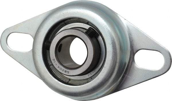 Value Collection - 3/4" ID, 1.2205" OAL x 4-1/2" OAH 2-Bolt Flange - 1,650 Lb Static Cap, 2,830 Lb Dyn Cap, 3-3/8" Btw Mnt Hole Ctrs, Stamped Steel Rubber Mount - Americas Industrial Supply