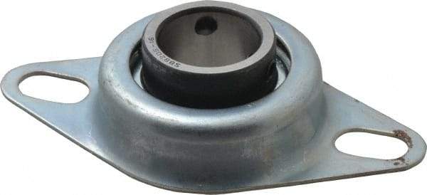 Value Collection - 1" ID, 1.2205" OAL x 4-1/2" OAH 2-Bolt Flange - 1,740 Lb Static Cap, 3,100 Lb Dyn Cap, 3-3/8" Btw Mnt Hole Ctrs, Stamped Steel Rubber Mount - Americas Industrial Supply