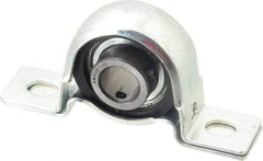 Value Collection - 5/8" ID, 3.8437" OAL x 2" OAH Pillow Block - 1,060 Lb Static Cap, 2,110 Lb Dyn Cap, 2.9843" Btw Mnt Hole Ctrs, 1" Base-to-Ctr Ht, Stamped Steel Rubber Mount - Americas Industrial Supply