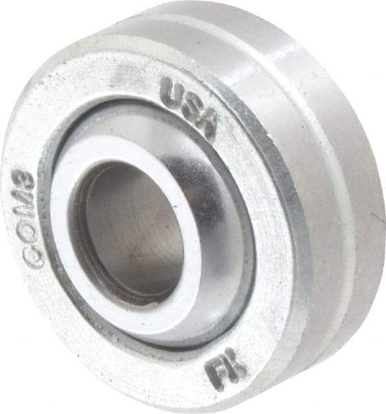 Made in USA - 3/16" Bore Diam, 3,250 Lb Dynamic Capacity, 9/32" Wide, Ball-Joint Spherical Plain Bearing - 9/16" OD - Americas Industrial Supply