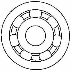 Made in USA - 20mm Bore Diam, 47mm OD, Open Plastic Race Radial Ball Bearing - 14mm Wide, 1 Row, Round Bore, 52 Lb Static Capacity, 78 Lb Dynamic Capacity - Americas Industrial Supply