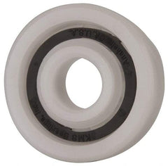 Made in USA - 3/8" Bore Diam, 1-1/8" OD, Open Plastic Race Radial Ball Bearing - 3/8" Wide, 1 Row, Round Bore, 43 Lb Static Capacity, 55 Lb Dynamic Capacity - Americas Industrial Supply