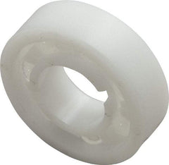 Made in USA - 5/8" Bore Diam, 1-3/8" OD, Open Plastic Race Radial Ball Bearing - 7/16" Wide, 1 Row, Round Bore, 46 Lb Static Capacity, 69 Lb Dynamic Capacity - Americas Industrial Supply