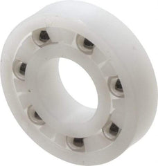 Made in USA - 3/8" Bore Diam, 7/8" OD, Open Plastic Race Radial Ball Bearing - 7/32" Wide, 1 Row, Round Bore, 33 Lb Static Capacity, 42 Lb Dynamic Capacity - Americas Industrial Supply