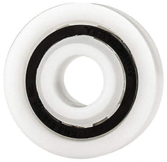 Made in USA - 3/8" Bore Diam, 1-1/8" OD, Open Plastic Race Radial Ball Bearing - 3/8" Wide, 1 Row, Round Bore, 43 Lb Static Capacity, 55 Lb Dynamic Capacity - Americas Industrial Supply