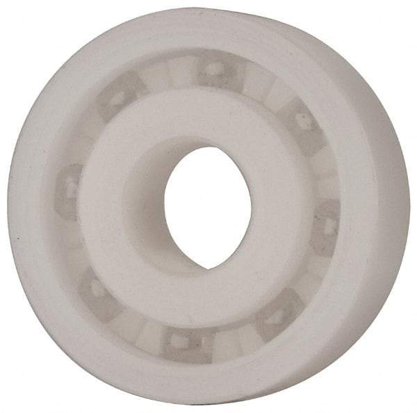 Made in USA - 10mm Bore Diam, 30mm OD, Open Plastic Race Radial Ball Bearing - 9mm Wide, 1 Row, Round Bore, 43 Lb Static Capacity, 55 Lb Dynamic Capacity - Americas Industrial Supply