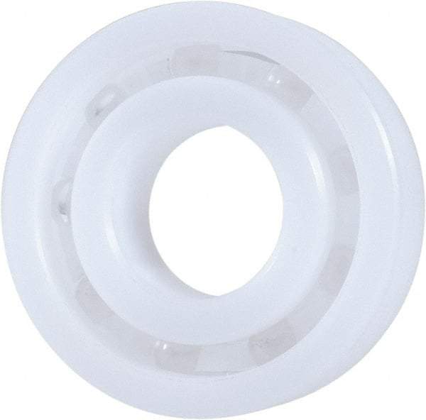 Made in USA - 15mm Bore Diam, 35mm OD, Open Plastic Race Radial Ball Bearing - 11mm Wide, 1 Row, Round Bore, 46 Lb Static Capacity, 69 Lb Dynamic Capacity - Americas Industrial Supply