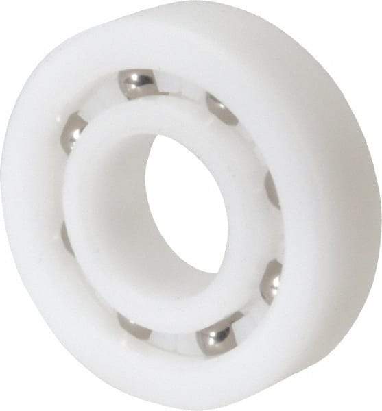 Made in USA - 12mm Bore Diam, 28mm OD, Open Plastic Race Radial Ball Bearing - 8mm Wide, 1 Row, Round Bore, 43 Lb Static Capacity, 55 Lb Dynamic Capacity - Americas Industrial Supply