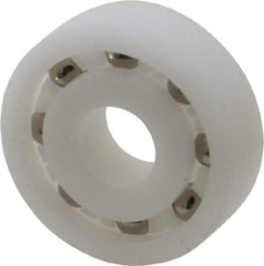 Made in USA - 10mm Bore Diam, 30mm OD, Open Plastic Race Radial Ball Bearing - 9mm Wide, 1 Row, Round Bore, 43 Lb Static Capacity, 55 Lb Dynamic Capacity - Americas Industrial Supply