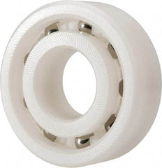 Made in USA - 15mm Bore Diam, 35mm OD, Open Plastic Race Radial Ball Bearing - 11mm Wide, 1 Row, Round Bore, 46 Lb Static Capacity, 69 Lb Dynamic Capacity - Americas Industrial Supply