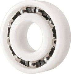 Made in USA - 17mm Bore Diam, 40mm OD, Open Plastic Race Radial Ball Bearing - 12mm Wide, 1 Row, Round Bore, 46 Lb Static Capacity, 69 Lb Dynamic Capacity - Americas Industrial Supply