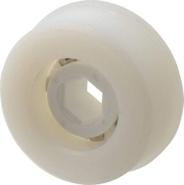 Made in USA - 1 Row, 1.87" OD, 7/16" Hex Bore Conveyor Roller Bearing - 92 Lb Capacity, 729 Max RPM, Stainless Steel with Polypropylene Housing - Americas Industrial Supply