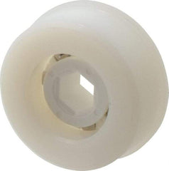 Made in USA - 1 Row, 1.87" OD, 7/16" Hex Bore Conveyor Roller Bearing - 92 Lb Capacity, 729 Max RPM, Stainless Steel with Polypropylene Housing - Americas Industrial Supply