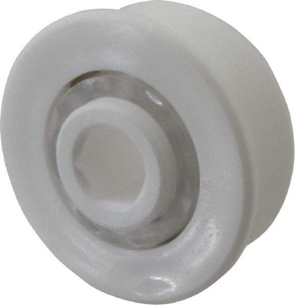 Made in USA - 2 Row, 1.6" OD, 7/16" Hex Bore Conveyor Roller Bearing - 85 Lb Capacity, 855 Max RPM, Stainless Steel with Polypropylene Housing - Americas Industrial Supply
