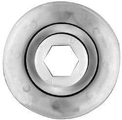 Made in USA - 1 Row, 1" OD, 5/16" Hex Bore Conveyor Roller Bearing - 42 Lb Capacity, 1,600 Max RPM, Stainless Steel with Polypropylene Housing - Americas Industrial Supply
