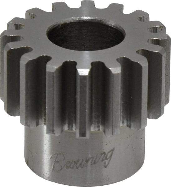 Browning - 16 Pitch, 1" Pitch Diam, 16 Tooth Spur Gear - 1/2" Bore Diam, 13/16" Hub Diam, Steel - Americas Industrial Supply