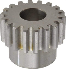 Browning - 16 Pitch, 1-1/8" Pitch Diam, 18 Tooth Spur Gear - 1/2" Bore Diam, 15/16" Hub Diam, Steel - Americas Industrial Supply