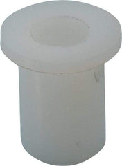Made in USA - 3/8" Inside x 5/8" Outside Diam, Polyethylene Sleeve Bearing - 7/8" Flange Outside Diam, 3/32" Flange Thickness, 1" OAL - Americas Industrial Supply
