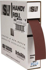 Standard Abrasives - 1-1/2 Inches Wide, 320 Grit Aluminum Oxide Shop Roll - 50 Yards Long, Extra Fine Grade, J Weighted Backing - Americas Industrial Supply