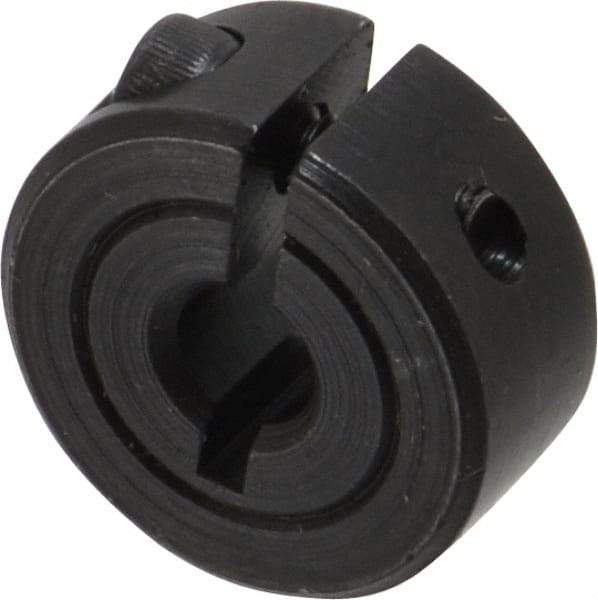 Climax Metal Products - 3/16" Bore, Steel, One Piece Clamp Collar - 11/16" Outside Diam, 5/16" Wide - Americas Industrial Supply