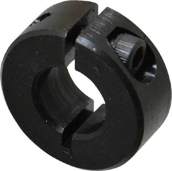 Climax Metal Products - 7/16" Bore, Steel, One Piece Clamp Collar - 15/16" Outside Diam, 3/8" Wide - Americas Industrial Supply