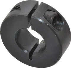 Climax Metal Products - 1/2" Bore, Steel, One Piece Clamp Collar - 1-1/8" Outside Diam, 13/32" Wide - Americas Industrial Supply