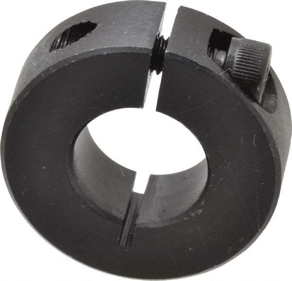 Climax Metal Products - 5/8" Bore, Steel, One Piece Clamp Collar - 1-5/16" Outside Diam, 7/16" Wide - Americas Industrial Supply