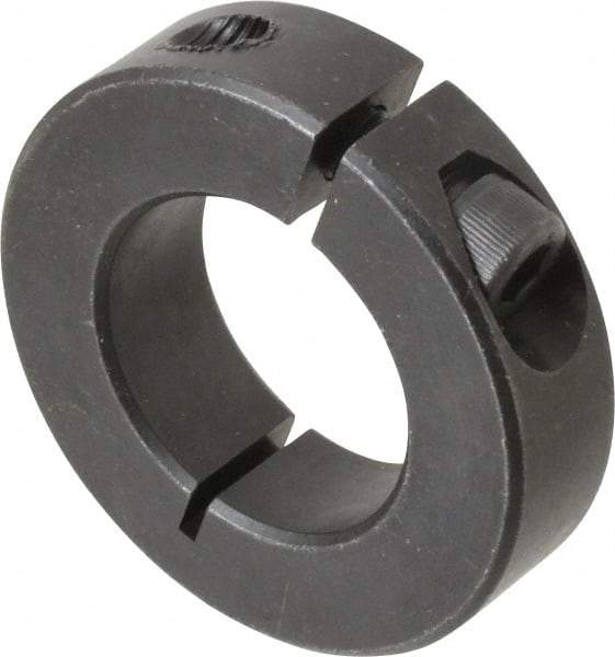 Climax Metal Products - 1-1/16" Bore, Steel, One Piece One Piece Split Shaft Collar - 1-7/8" Outside Diam, 1/2" Wide - Americas Industrial Supply