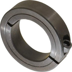 Climax Metal Products - 1-7/16" Bore, Steel, One Piece Clamp Collar - 2-1/4" Outside Diam, 9/16" Wide - Americas Industrial Supply