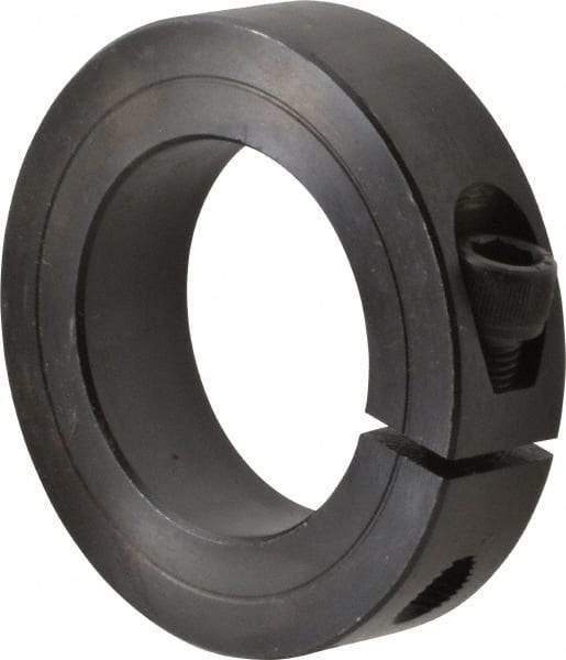 Climax Metal Products - 1-11/16" Bore, Steel, One Piece One Piece Split Shaft Collar - 2-3/4" Outside Diam, 11/16" Wide - Americas Industrial Supply