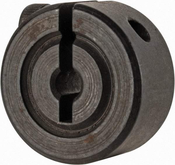 Climax Metal Products - 3mm Bore, Steel, One Piece Clamp Collar - 11/16" Outside Diam - Americas Industrial Supply