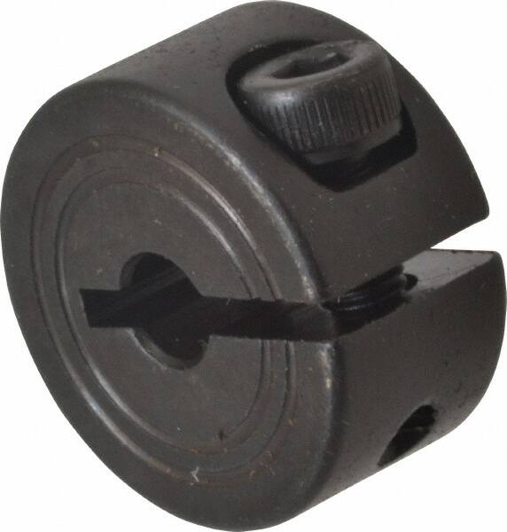 Climax Metal Products - 4mm Bore, Steel, One Piece Clamp Collar - 11/16" Outside Diam - Americas Industrial Supply