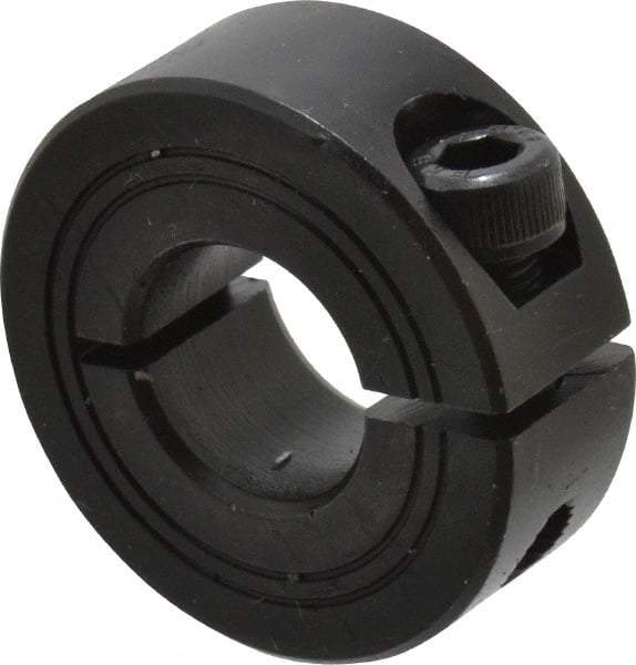 Climax Metal Products - 15mm Bore, Steel, One Piece Clamp Collar - 1-3/8" Outside Diam - Americas Industrial Supply