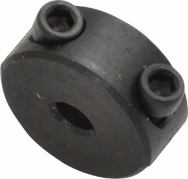 Climax Metal Products - 3/16" Bore, Steel, Two Piece Shaft Collar - 11/16" Outside Diam, 5/16" Wide - Americas Industrial Supply