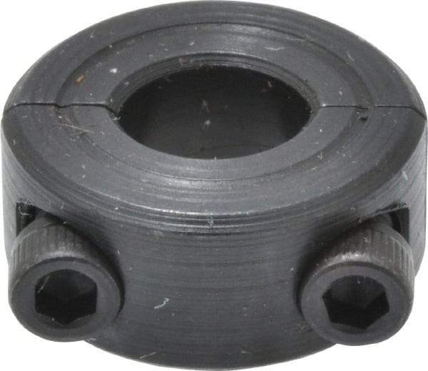 Climax Metal Products - 5/16" Bore, Steel, Two Piece Shaft Collar - 11/16" Outside Diam, 5/16" Wide - Americas Industrial Supply