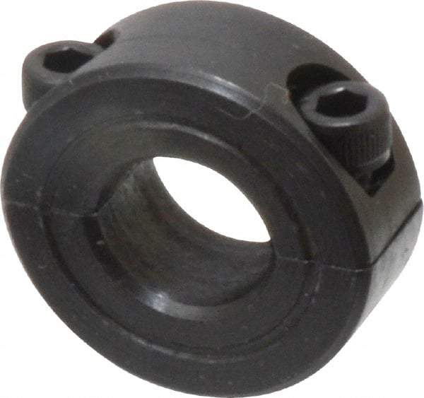 Climax Metal Products - 7/16" Bore, Steel, Two Piece Shaft Collar - 15/16" Outside Diam, 3/8" Wide - Americas Industrial Supply