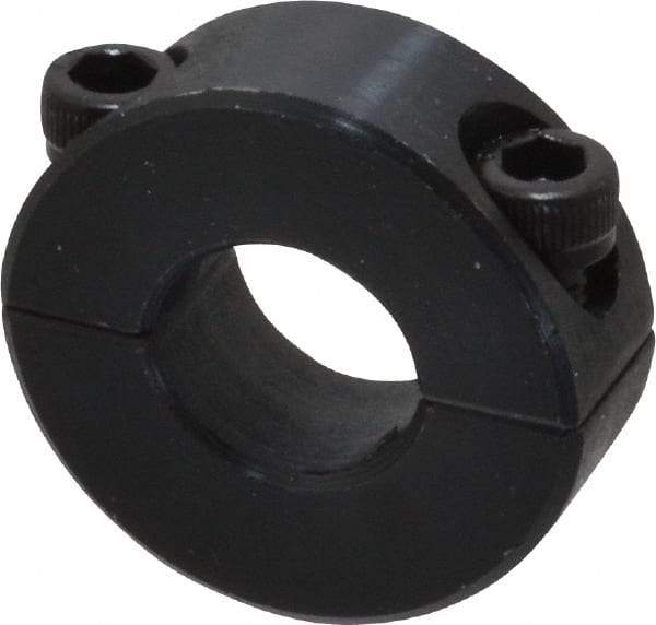 Climax Metal Products - 1/2" Bore, Steel, Two Piece Shaft Collar - 1-1/8" Outside Diam, 13/32" Wide - Americas Industrial Supply