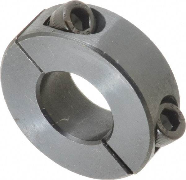 Climax Metal Products - 5/8" Bore, Steel, Two Piece Shaft Collar - 1-5/16" Outside Diam, 7/16" Wide - Americas Industrial Supply