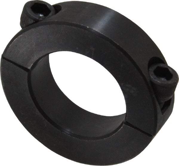 Climax Metal Products - 1-1/8" Bore, Steel, Two Piece Shaft Collar - 1-7/8" Outside Diam, 1/2" Wide - Americas Industrial Supply