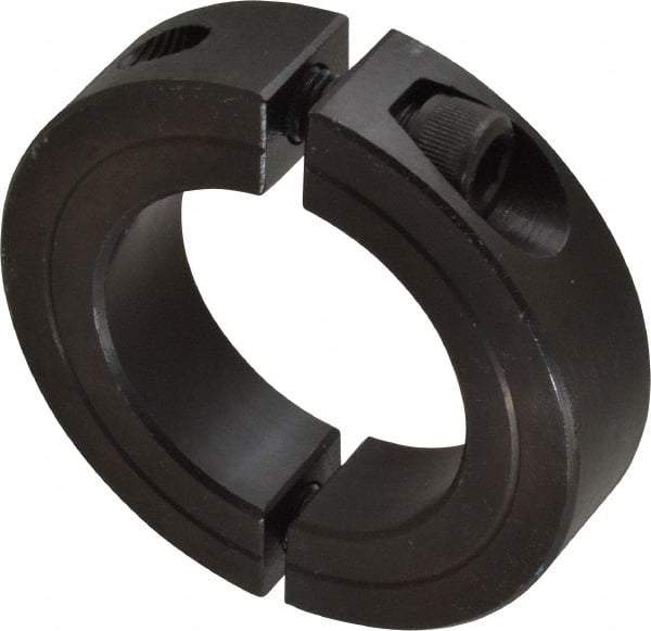 Climax Metal Products - 1-11/16" Bore, Steel, Two Piece Two Piece Split Shaft Collar - 2-3/4" Outside Diam, 11/16" Wide - Americas Industrial Supply