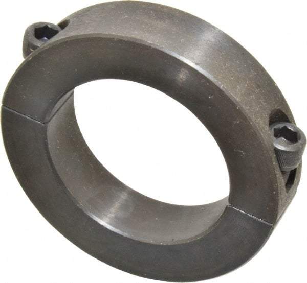 Climax Metal Products - 2-1/8" Bore, Steel, Two Piece Two Piece Split Shaft Collar - 3-1/4" Outside Diam, 3/4" Wide - Americas Industrial Supply