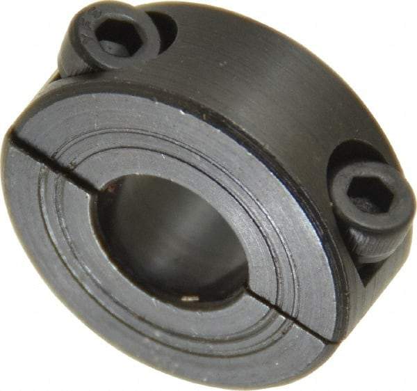 Climax Metal Products - 12mm Bore, Steel, Two Piece Shaft Collar - 1-1/8" Outside Diam - Americas Industrial Supply